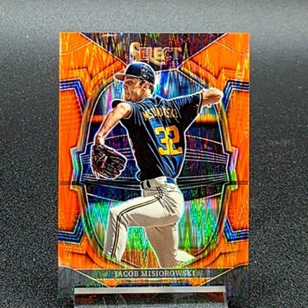 Jacob Misiorowski Select Orange Flash Prizm Milwaukee Brewers Top Prospect